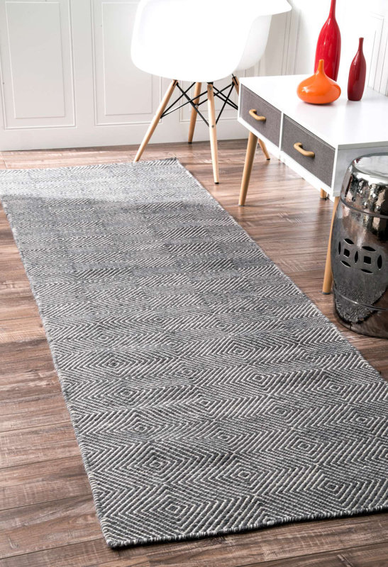 Mercury Row Marcelo Flat Woven Cotton Gray Area Rug & Reviews Wayfair